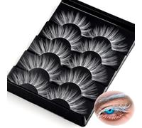 AUGENLI Halloween White False Lashes Extension Tools Japanese Anime Cosplay Natural Makeup Looking Masquerade Party Eye Lashes (White)