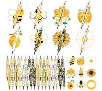 Augenstern 24 Sets Bee Gifts Funny Honey Ballpoint Pen with Notepads Bee Pens Bulk Mini Sticky Notes Honey Memo Pads Thank You Gifts for Coworkers Colleagues Teacher Nurse School Office Supplies
