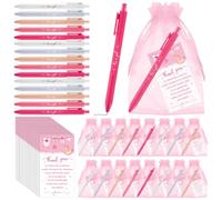 Augenstern 50 Set Baby Shower Favors for Guests It's a Girl Ballpoint Pens Thank You Cards Organza Bags Baby Shower Gifts for Office School Student Writing Gender Reveal Party Favors Game Prizes