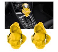 Augeny 2PCS Car Gear Shift Knob Hoodie, Fashionable Hooded Shirt Automotive Gear Shift Cover, Mini Sweater Car Shifter Stick Protector, Universal Vehicle Interior Decor Accessories (Yellow)