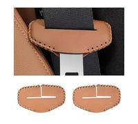 Augeny 2PCS Seat Belt Buckle Cover, Anti-Scratch Leather Car Seat Belt Silencer Clip Holster, Auto Seat Belt Buckle Protector, Universal Interior Decor Accessories for Most Vehicles (Beige)