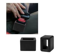 Augeny 2PCS Seat Belt Buckle Holder, Silicone Auto Rear Seatbelt Buckle Booster to Makes Receptacle Stand Upright for Easy Access, Universal Vehicle Seatbelt Buckle for Kids （Black）