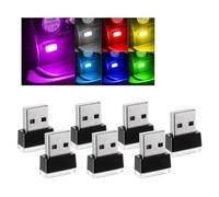 Augeny 4 PCS USB LED Car Interior Atmosphere Lamp, Plug-in USB Decor Night Light, Portable Auto Ambient Lighting Kit, Universal Vehicle Interior Accessories for Most Cars (Multi-Color)