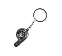 Augeny Car Turbo Keychain, Creative Charming Polished Turbocharger Key Chain, Mini Auto Turbo Key Ring, Car Part Decoration (Large-Black)