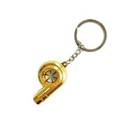 Augeny Car Turbo Keychain, Creative Charming Polished Turbocharger Key Chain, Mini Auto Turbo Key Ring, Car Part Decoration (Large-Golden)