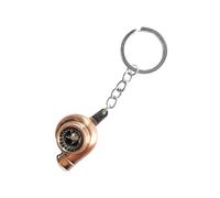 Augeny Car Turbo Keychain, Creative Charming Polished Turbocharger Key Chain, Mini Auto Turbo Key Ring, Car Part Decoration (Small-Copper)