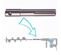 Auger adapter for SDS MAX hammer drill for post holes, stakes, fencing (adaptor)