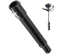 Auger Drill Bit, Auger Extension Pole, 8 Inch Metal Drill Bit Extender Easy to Install Garden Spiral Hole Extension