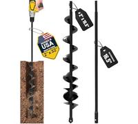 Auger Drill Bit for Planting 2x32'' - with Extension - Spiral Hole Planter for Bulbs, Fence Posts, and Umbrella Holes - 3/8'' Hex Drive Drill- Gardening Hole Digger Yard Tools