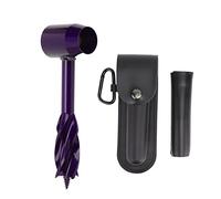 Auger Drill Bit, Hand Twist Auger Bit for Wood, Multifunctional Carbon Steel High - Hardness Incisive Woodworking Drill Bit with Leather Sheath for Cork, Green Wood, Fishing Traps, (Purple)