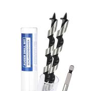 Auger Drill Bits 8 mm x 600 mm Wood Drill Bit with Self-Centring Thread Tip and 6.35 mm Hex Shank for Wood Pack of 2