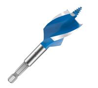 Auger Drill Bits Three Slot British Style Support Roller Drill 6.35mm Hex Handle High Carbon Steel Door Lock Woodworking Hole Opener(1pc 25.4mm)
