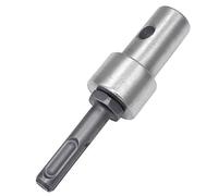 Auger Power Drill Adapter, Professional SDS Plus Adapter Chuck Drill Garden Converter Round Shank Extension for Electric Screwdriver Pile Driver, for SDS Hammer Drill, 2 Slots and 2 pits