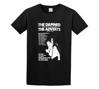 AUGFINDADREAM Men's Bzz Punk Damned & The Adverts Gaye Advert Gig Guide Poster 1977 Graphic Tee S Shirt T-Shirts Black XL