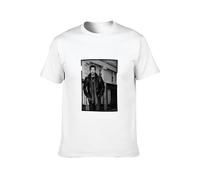 AUGFINDADREAM Men's Lionel Richie Scarf Cotton T Shirt White S
