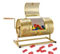 AugFir Raffle Drum, Heavy Duty Raffle Ticket Rotating Cage with Wooden Silent Design Spin Handle, Thick Raffle Ticket Box for Lottery Games, Bingo, Raffle Balls