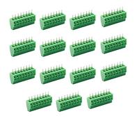 Augiimor 15PCS G/KF128 8 Pin 2.54mm Pitch PCB Screw Terminal Block Connector 150V 6A PCB Mount Screw Terminal Block Connector (Green)