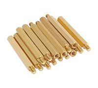 Augiimor 30Pcs Male to Female Brass Hex Standoff M3 x 40mm + 6mm Hexagonal Copper Column Male Female Thread Spacer Standoff Screw for Electronic Machine