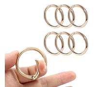 Augiimor 6Pcs Durable Spring O Rings, Premium Zinc Alloy Round Spring Clips Strong Metal Split Rings for Purses, Keyring and Handbag(Gold, Inner Dia:50mm/2 inch,Outer Dia: 60mm/2.36 inch)