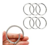 Augiimor 6Pcs Durable Spring O Rings, Premium Zinc Alloy Round Spring Clips Strong Metal Split Rings for Purses, Keyring and Handbag(Silver, Inner Dia:38mm/1.5 inch,Outer Dia: 48mm/1.89inch)