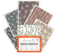 Augine Swedish Dishcloths for Kitchen, 5 Pack Reusable Paper Towels Washable, Super Absorbent Swedish Dish Cloths, Non-Scratch, Biodegradable