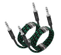 Augioth 1/4 TRS cable 4.5 meter 2Pack, Balance 6.35mm TRS Plug, Stereo Quarter inch TRS Male Cable for Power Speaker, Mixer, Amplifier