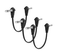 Augioth 6 Inch 3 Pack 15 cm Flat Guitar Patch Cable 0.5 Ft 1/4 Right Angled TS Effect Pedal Cord