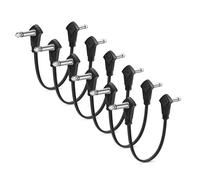 Augioth 6 Pack 30 cm 12 Inch Flat Guitar Patch Cable 1/4 Right Angled TS Effect Pedal Cord