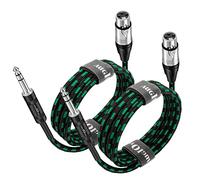 Augioth XLR Female to 1/4 cable 3 Meter 2Pack, Balance 6.35mm TRS Plug to 3-pin XLR Female, Quarter inch TRS Female to XLR Female Mic Cable for Microphone,Mixer,Amplifier