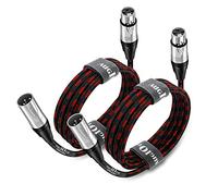Augioth XLR to XLR Pro Mic Cable 6 Meter 2-Pack Male to Female XLR Cable 3-pin Red Balanced Shielded Microphone Cable for Amplifier Mixer,Speaker Systems,Recording Studio