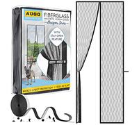 AUGO Magnetic Fiberglass Design Screen Door - Self Sealing, Heavy Duty, Hands Free Mesh Partition Keeps Bugs Out - Door Screen Magnetic Closure - Patent Pending Keep Open Feature - 38 Inch x 97 Inch