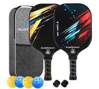 AUGOCEAN Pickleball Paddles,Lightweight Pickleball Paddle Set of 2-14MM Durable Carbon Fiber Pickle Ball Set with Excellent Power & Control,Comfort,USAPA Approved
