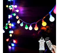 Augone 15M/49ft 120 LED Fairy Lights Plug in Powered, 8 Modes Christmas Lights Outdoor/Indoor, Garden Lights for Patio, Gazebo, Bedroom, Party Decorations (Multi-Coloured, 120LED)