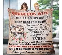 Augot Throw Blanket to My Wife, Personalised Blanket Gifts for Wife from Husband Blanket Bed Sofa Fluffy Blanket Warm Flannel Soft Blanket Valentine's Day Birthday 150x200cm, White