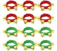Augshy 12 Packs Christmas Wristbands Jingle Bells