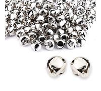 Augshy 120 Pcs Christmas Jingle Bells,25mm Silver Craft Jingle Bells Metal Jingle Sleigh Bells for Christmas Festival Home Decoration