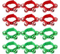 Augshy 12Pcs Christmas Wrist Bells Bracelets, Wrist Band Jingle Bells
