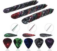 Augshy 150 Pieces Guitar Picks Celluloid Guitar Picks Sampler Value Pack Thin Medium Heavy 3 Sizes for Acoustic Guitar