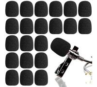 Augshy 20pcs Headset Mic Foam Cover, Mini Microphone Windscreen Headsets Small Mic Covers for Office Call Center and Stage Pop Filter (Black)