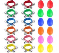 Augshy 24 Pack Musical Instruments for Kids: Drum & Maraca, Multicolor, Easter, Small, Kunststoff, Musical Instrument
