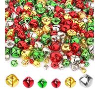 Augshy 240 Pieces Colorful Jingle Bells 4 Colors Mixed Craft Bell Bulk
