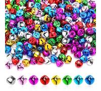Augshy 240 Pieces Multicolour Jingle Bells, 3/5 Inch Craft Bell Bulk for Christmas Home and Pet Decorations Xmas Decor Party Favors Supplies