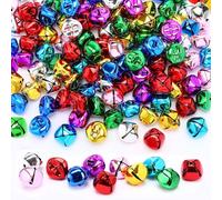Augshy 4/5 Inch Jingle Bells for Crafts,120 Pcs Small Tiny Bells, Multicolor Mini Craft Bells for Christmas Tree Ornaments Decor DIY Jewelry Pet Accessories Wreaths Holiday Decorations