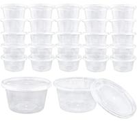 Augshy 50 Pack Slime Storage Containers,4oz Slime Storage Pots Slime Beads Storage Containers with Lids Clear Storage Containers for Slime