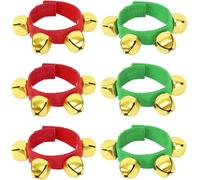 Augshy 6 Packs Christmas Wristbands Jingle Bells