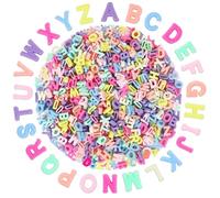 Augshy 700Pcs Large Letter Beads, Colorful Plastic A-Z Mixed Alphabet Shape Beads for Jewelry Making Bracelets Necklaces Key Chains Shoelaces Crafts Party Decor(9 x 12 mm)