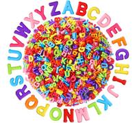 Augshy 700Pcs Large Letter Beads Colorful Plastic A-Z Mixed Alphabet Shape Beads for Jewelry Making Bracelets Necklaces Key Chains Shoelaces Crafts Party Decor(9x12mm)