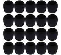 Augshy Microphone Foam Covers, 20 Pack Thick Handheld Stage Cover for Karaoke DJ, Disposable (Black)