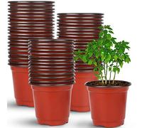 Augshy Plastic Plant Pots, 110 Pcs 4inch Red Plastic Plant Nursery Seed Starting Pots for Succulent Seedling Cutting Transplanting