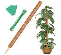 Augshy Total Length 43 Inches Moss Poles - 2PCS 24 Inch Plants Support Stakes Pole for Indoor Plants Coir Totem Pole for Creeper Monstera Plant Climbing